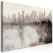 Canvas Art Print Urban downpour - blurry landscape of city and people during rain 132210 additionalThumb 2