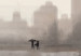 Canvas Art Print Urban downpour - blurry landscape of city and people during rain 132210 additionalThumb 4