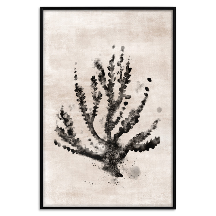 Wall Poster Sea Plant - black plant composition on a beige textured background 134510 additionalImage 16