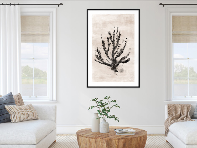 Wall Poster Sea Plant - black plant composition on a beige textured background 134510 additionalImage 18