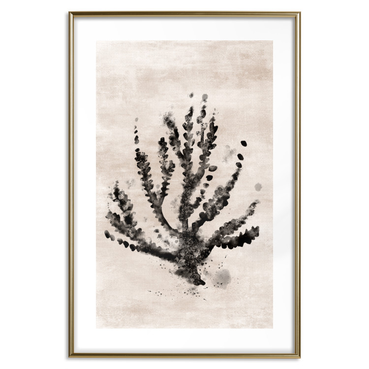 Wall Poster Sea Plant - black plant composition on a beige textured background 134510 additionalImage 14