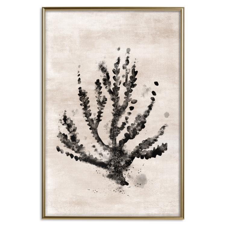 Wall Poster Sea Plant - black plant composition on a beige textured background 134510 additionalImage 17