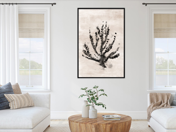 Wall Poster Sea Plant - black plant composition on a beige textured background 134510 additionalImage 5