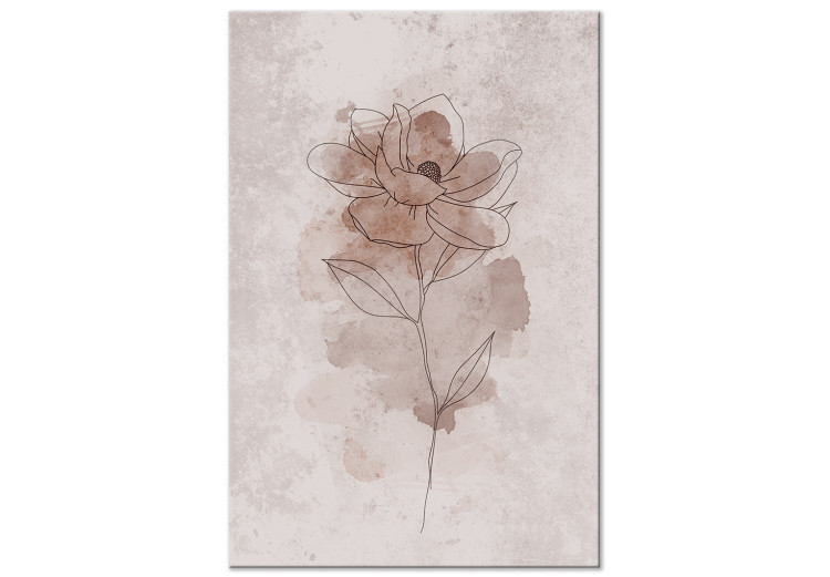 Canvas Flower of Joy (1-piece) Vertical - lineart of an abstract plant 134610