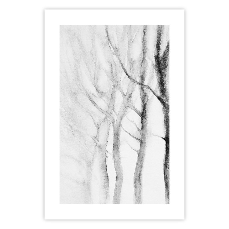 Poster Path to Nature - abstract composition of black trees on a white background 134810 additionalImage 25