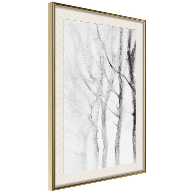 Poster Path to Nature - abstract composition of black trees on a white background 134810 additionalImage 8