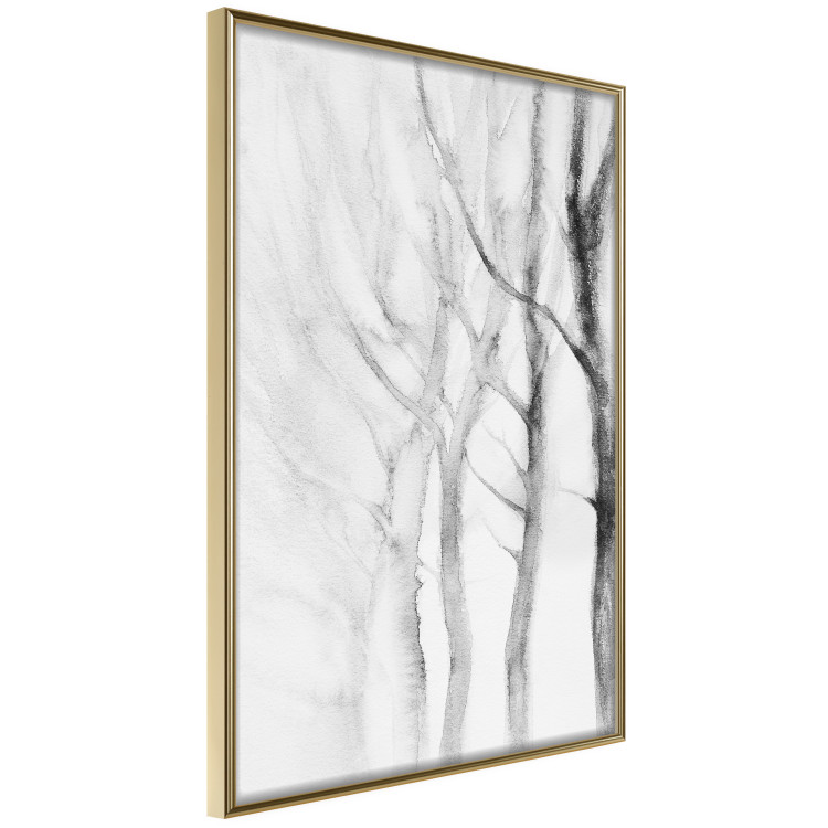 Poster Path to Nature - abstract composition of black trees on a white background 134810 additionalImage 13