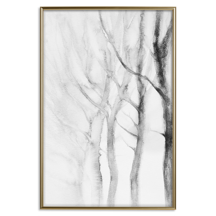 Poster Path to Nature - abstract composition of black trees on a white background 134810 additionalImage 21