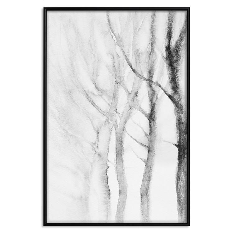 Poster Path to Nature - abstract composition of black trees on a white background 134810 additionalImage 16