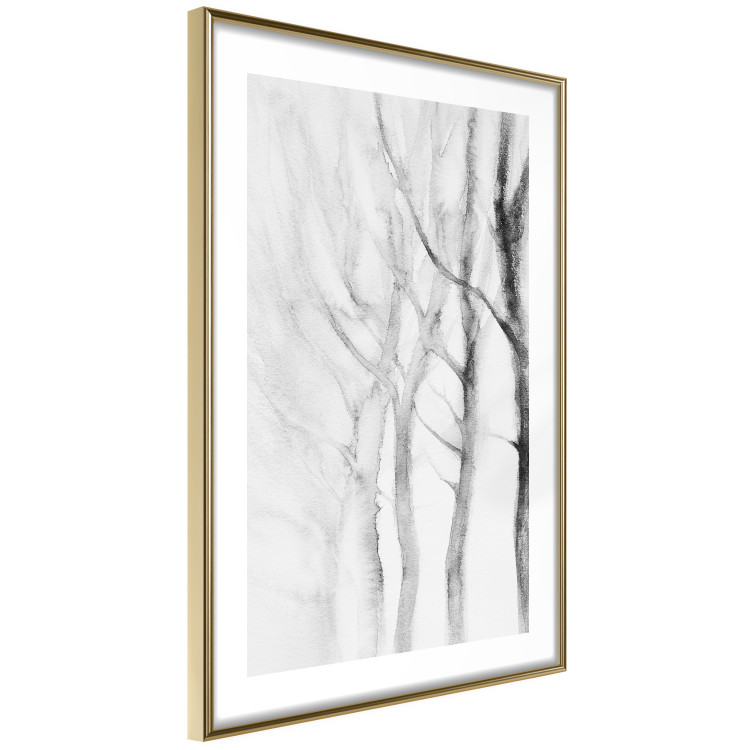 Poster Path to Nature - abstract composition of black trees on a white background 134810 additionalImage 11