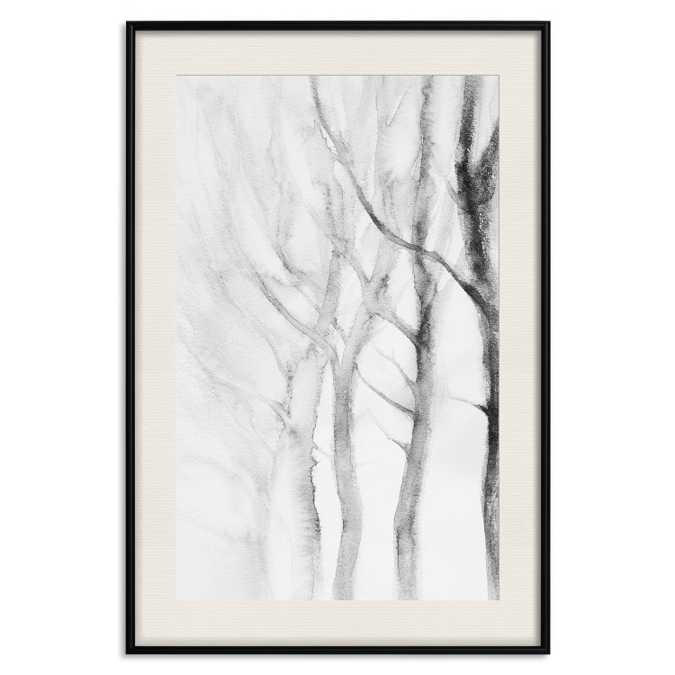 Poster Path to Nature - abstract composition of black trees on a white background 134810 additionalImage 19