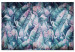 Canvas Print Exotic leaves - abstraction with blue-pink palm leaves 135110