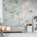 Wall Mural Cockatoo parrot - background in an exotic pattern with a bird among plants and leaves 135410 additionalThumb 6