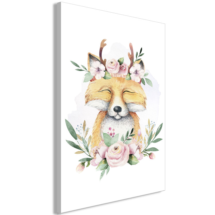 Canvas Forest Fox - Colorful illustration for children with flowers 135710 additionalImage 2