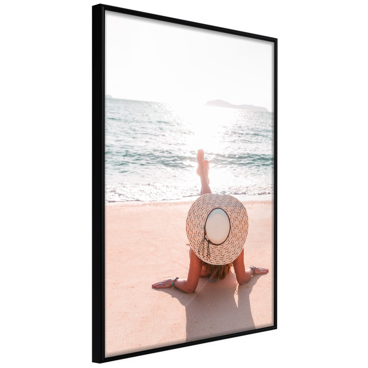 Poster Countryside on the Beach - a summer landscape with a woman against a calm sea backdrop 135910 additionalImage 3