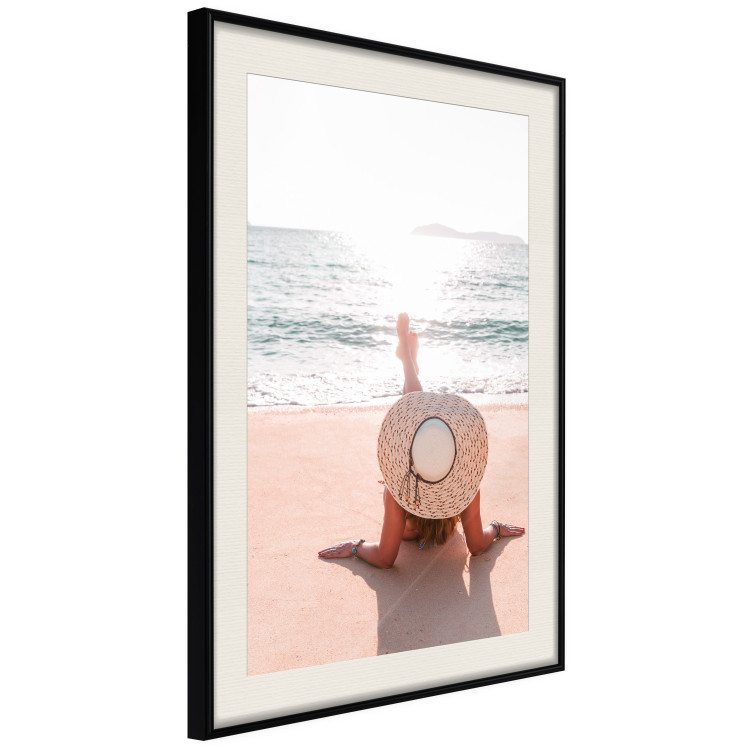 Poster Countryside on the Beach - a summer landscape with a woman against a calm sea backdrop 135910 additionalImage 8