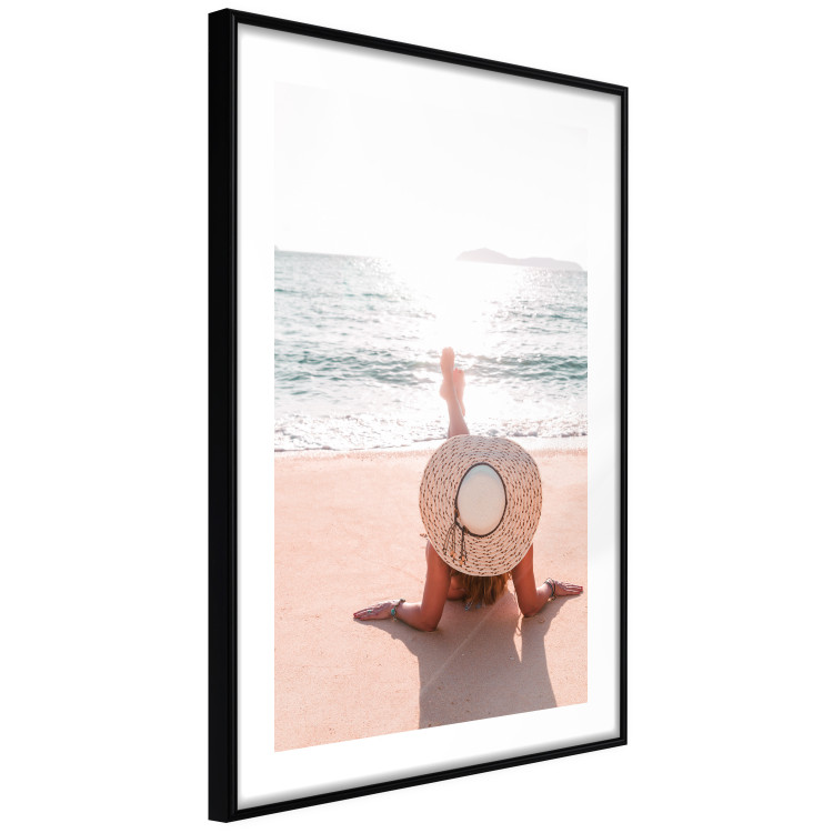 Poster Countryside on the Beach - a summer landscape with a woman against a calm sea backdrop 135910 additionalImage 5