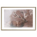 Poster Deer - warm-colored composition with a horned animal against a forest background 137010 additionalThumb 5