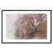 Poster Deer - warm-colored composition with a horned animal against a forest background 137010 additionalThumb 6
