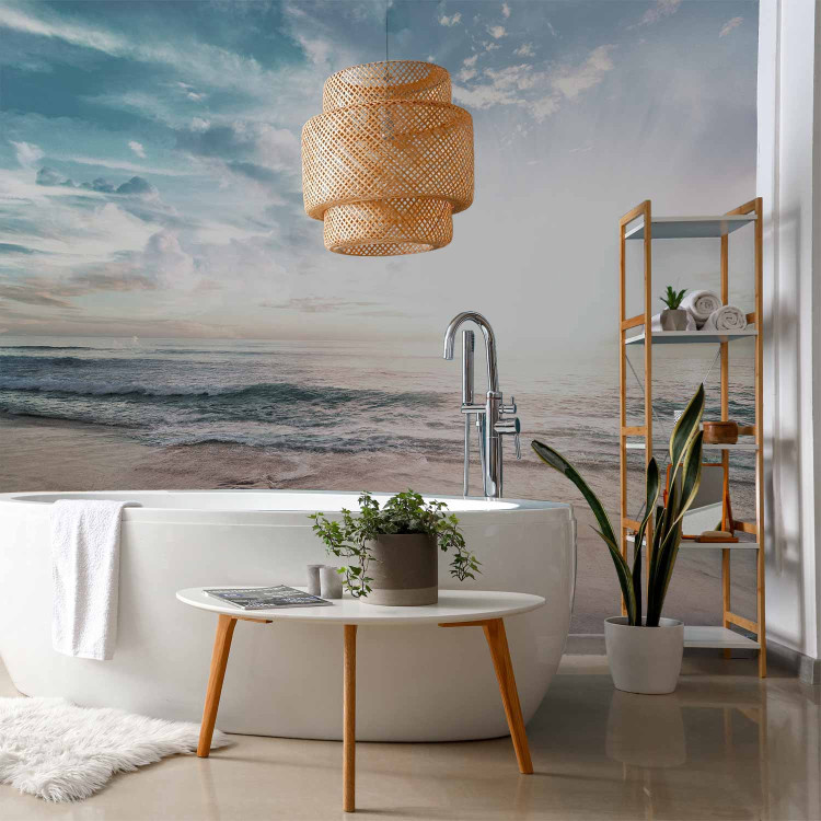 Wall Mural Beach in the morning - landscape with a peaceful sea, clouds and sun 138810 additionalImage 8