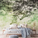 Wall Mural Tree Maze - Branches With Leaves on a Light Background - Green 148810 additionalThumb 2