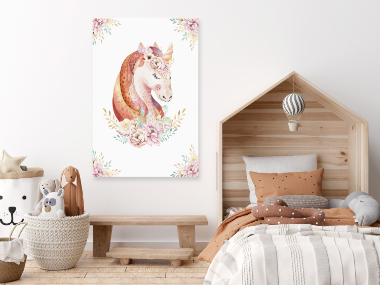 Canvas Unicorn for Kids - Children’s Illustration Painted With Watercolor 149810 additionalImage 3
