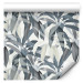 Modern Wallpaper Drawing of Nature - Blue-Gray Cordylina Leaves on a White Background 149910 additionalThumb 6