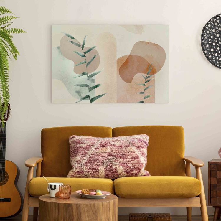 Canvas Art Print Plant Composition - Abstract Twigs Against the Background of Delicate Forms 151210 additionalImage 3