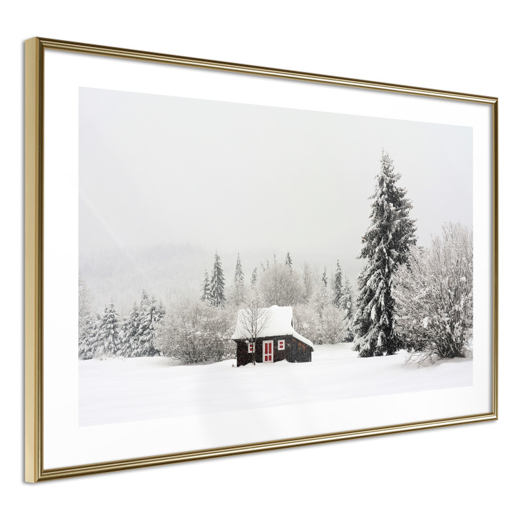 Poster Winter Shelter - A Small House in the Midst of a Snow-Covered Forest 151710 additionalImage 14