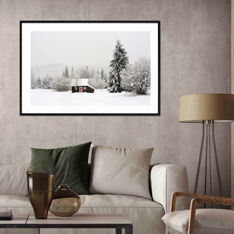 Poster Winter Shelter - A Small House in the Midst of a Snow-Covered Forest 151710 additionalImage 9