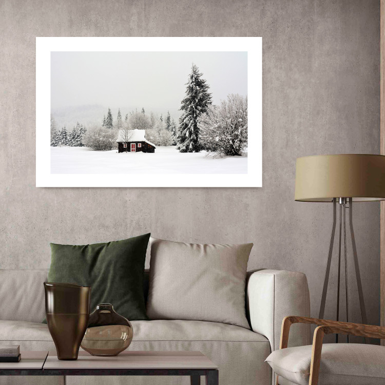 Poster Winter Shelter - A Small House in the Midst of a Snow-Covered Forest 151710 additionalImage 11