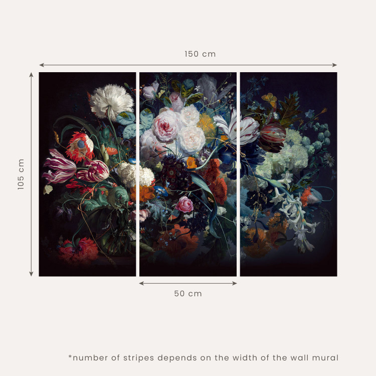 Wall Mural Scent of Spring - Abstraction with Composition of Flowers on an Irregular Background 60710 additionalImage 5