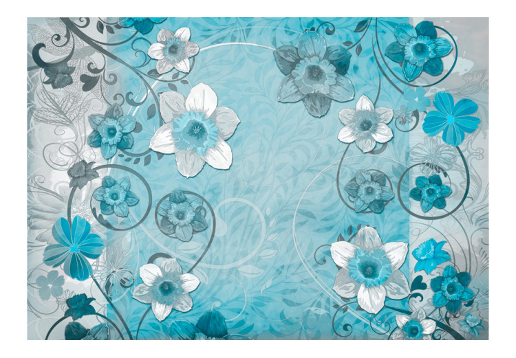 Wall Mural Scent of Spring - Abstraction with Composition of Flowers on an Irregular Background 60710 additionalImage 1