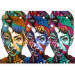 Wall Mural Female Silhouettes - Three colorful female faces in a patchwork style 61910 additionalThumb 3