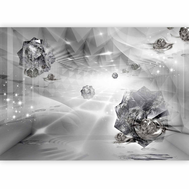 Photo Wallpaper Abstract grey - modern corridor with 3D effect and diamonds 92910 additionalImage 5