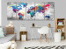 Canvas Art Print World Map: Spilled Paint (5-piece) - Colorful World and Gray Background 105020 additionalThumb 3