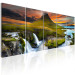 Canvas Art Print Wonderful Iceland (5-piece) - Waterfall amidst Green Landscape 105620 additionalThumb 2