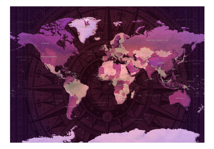 Photo Wallpaper Purple World Map 106120 additionalImage 1