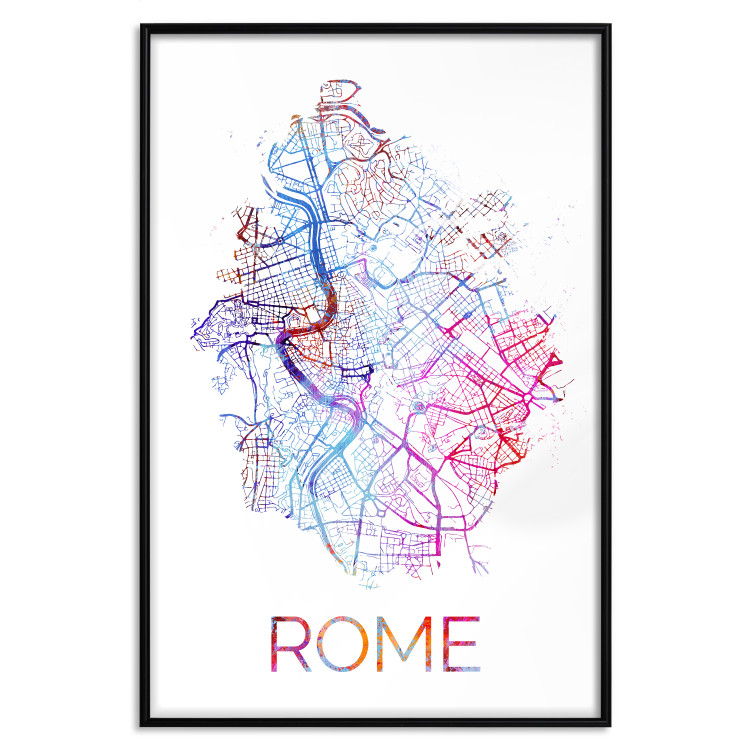 Poster Rome - English text and colorful map of the Italian city on a white background 114320 additionalImage 18