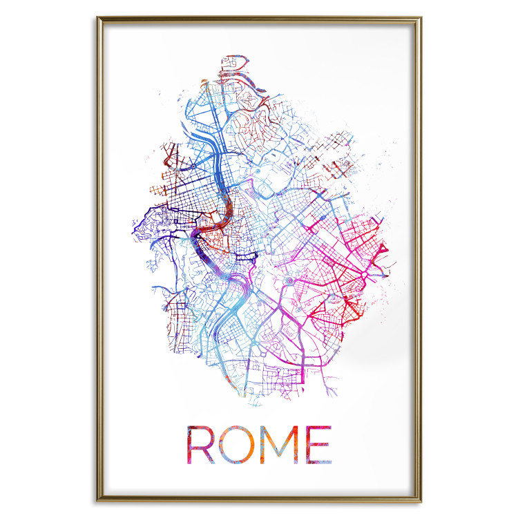 Poster Rome - English text and colorful map of the Italian city on a white background 114320 additionalImage 16