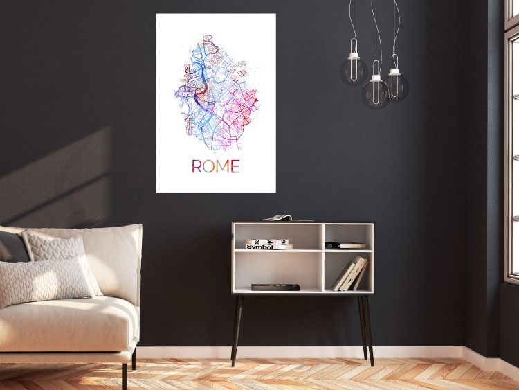 Poster Rome - English text and colorful map of the Italian city on a white background 114320 additionalImage 2