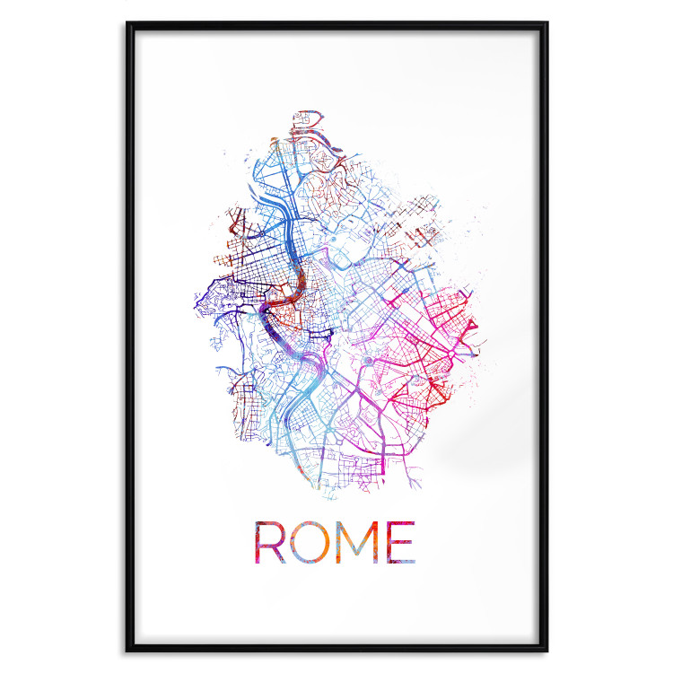 Poster Rome - English text and colorful map of the Italian city on a white background 114320 additionalImage 15