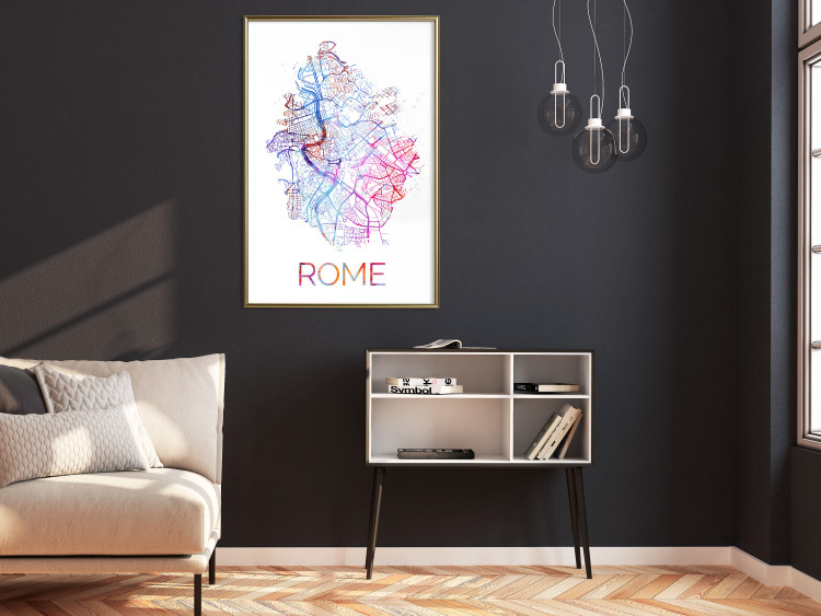 Poster Rome - English text and colorful map of the Italian city on a white background 114320 additionalImage 5