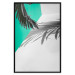 Poster Twig shadow - geometric abstraction with a palm leaf and green hue 115120 additionalThumb 24