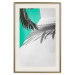 Poster Twig shadow - geometric abstraction with a palm leaf and green hue 115120 additionalThumb 19