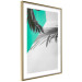 Poster Twig shadow - geometric abstraction with a palm leaf and green hue 115120 additionalThumb 6