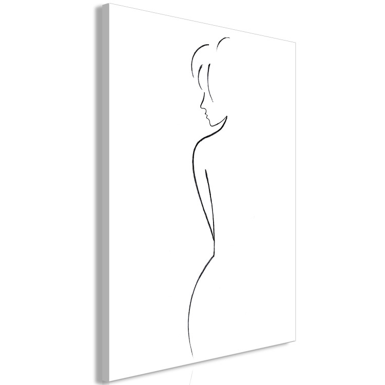 Canvas Print Secret of Femininity (1-part) - Black and White Silhouette of a Figure 115220 additionalImage 2