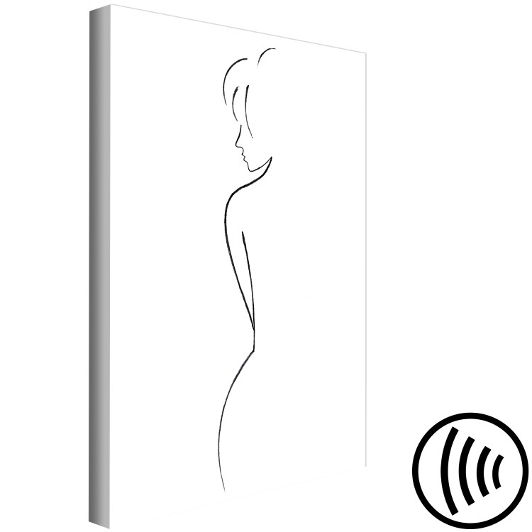 Canvas Print Secret of Femininity (1-part) - Black and White Silhouette of a Figure 115220 additionalImage 6