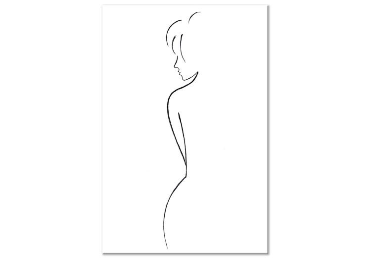 Canvas Print Secret of Femininity (1-part) - Black and White Silhouette of a Figure 115220