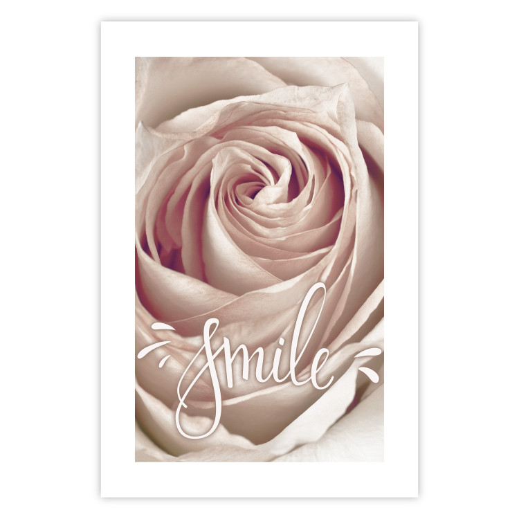 Wall Poster Smile! - light pink rose flower and white English text 116520 additionalImage 19